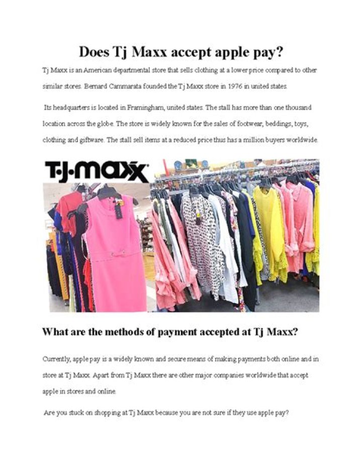 Does TJ Maxx accept Apple Pay?