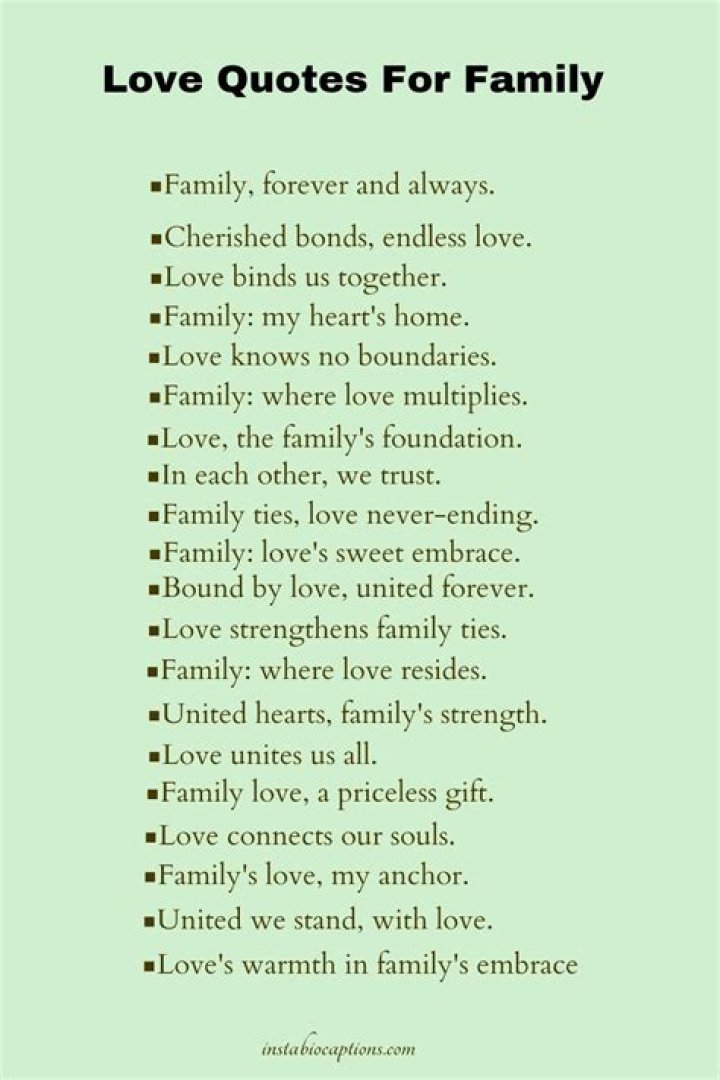 How do you know if your family loves you?