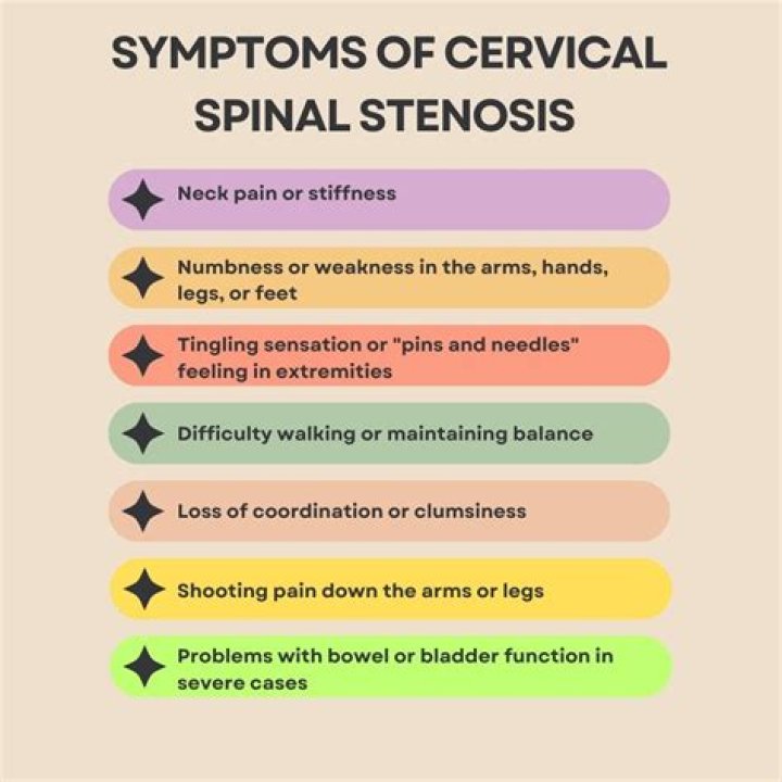 What are the symptoms of cervical spinal stenosis?