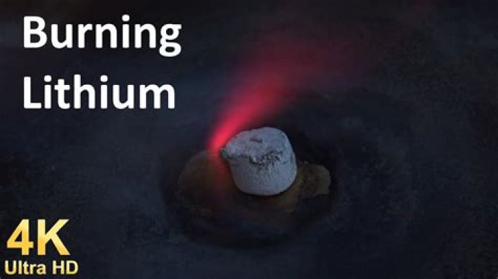 What happens when lithium burns?