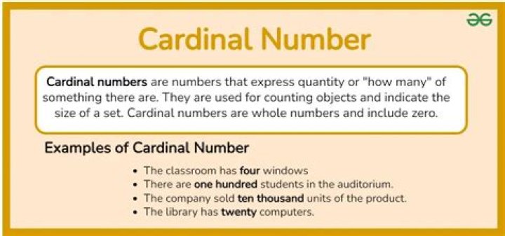 What is a cardinal number example?