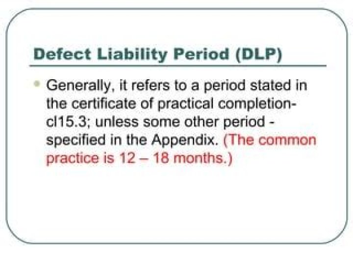 What is defect liability period?