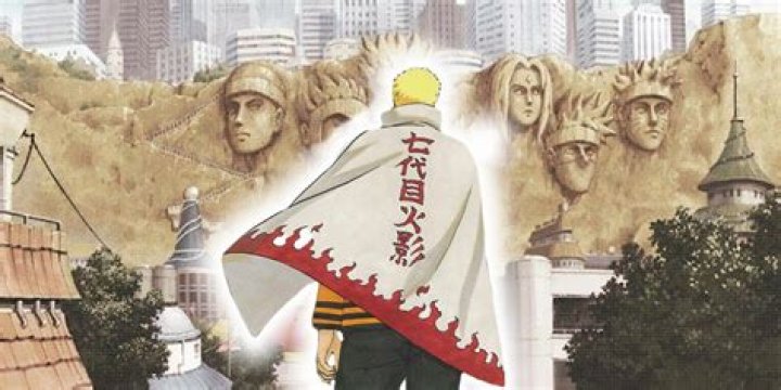 What is written on Naruto's cape?