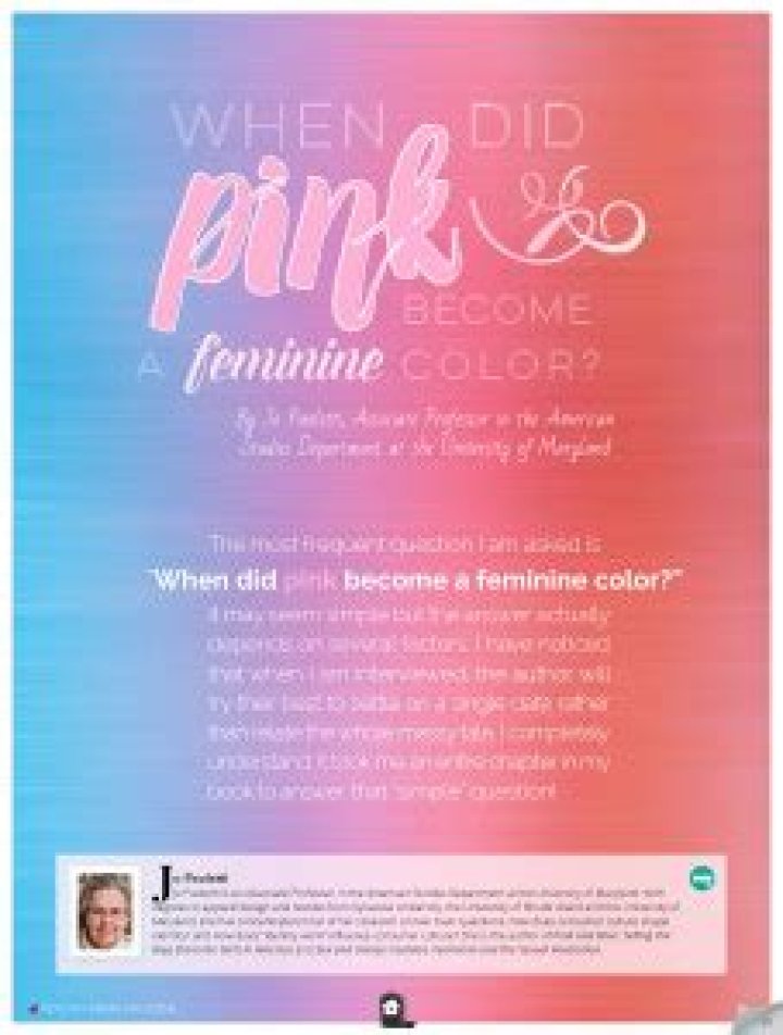 When did pink become feminine?